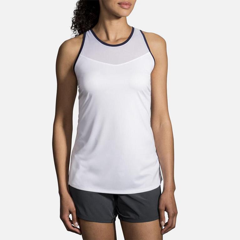 Brooks Stealth - Womens Running Tank Top - White (19457ZVES)